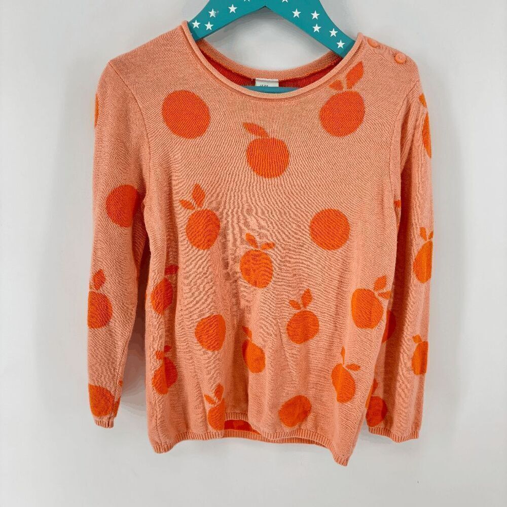 H&M Kid's Long Sleeve Orange Print Pullover Sweater Size 4T